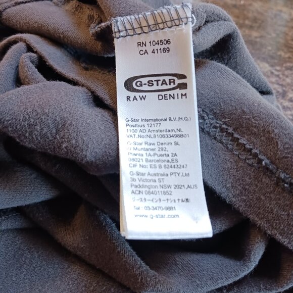 G-Star RAW 3301 Men’s T-Shirt XXL Dark Gray Charcoal Crew Neck Short Sleeve - Picture 8 of 13